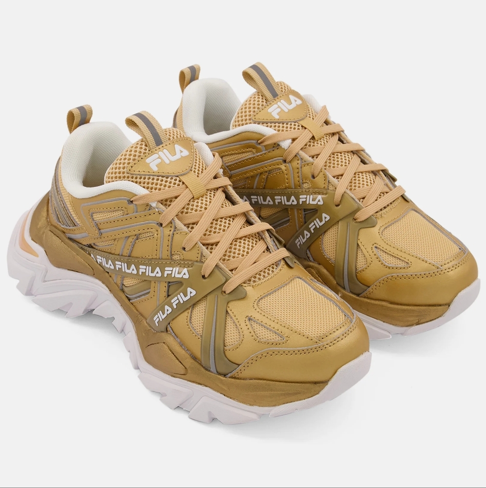 Fila, 8, gold & white